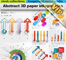 信息数据图表：Abstract 3D paper infographics